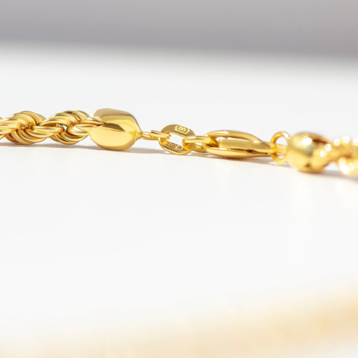 Kordelkette – 750er Gelbgold – 45 cm - Honey Jewelry