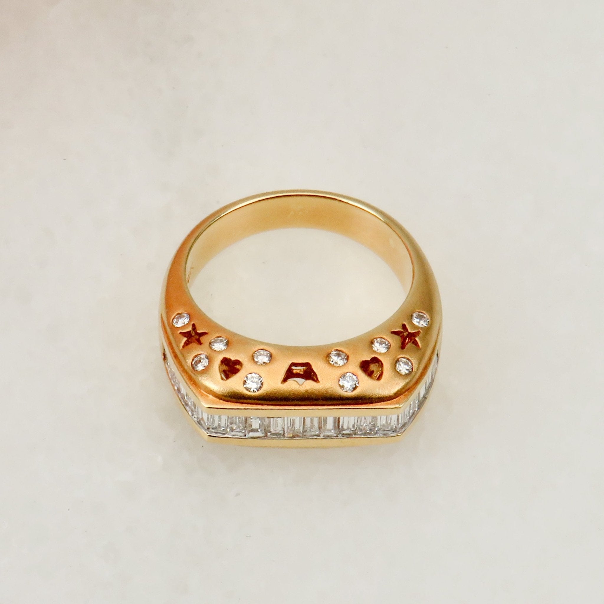 Luxuriöser 750er Goldring mit Mehrfach - Diamanten - Honey Jewelry