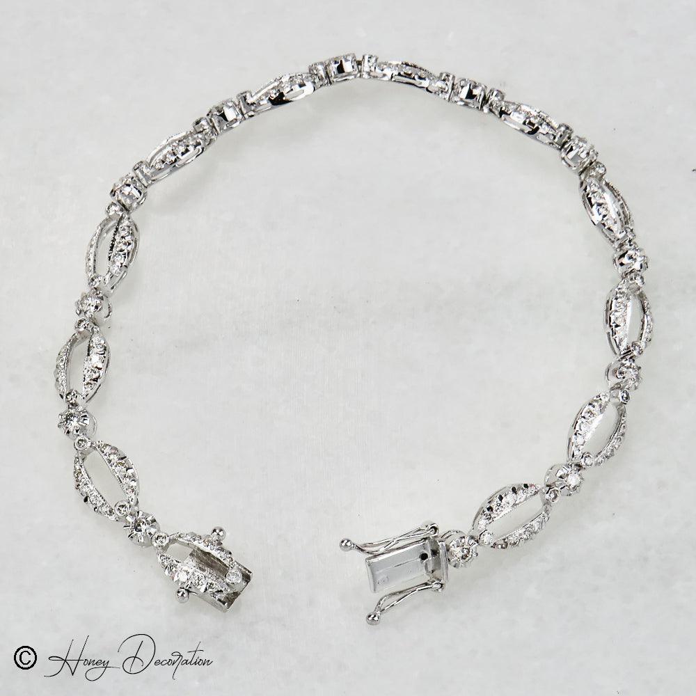 Luxuriöses Weißgold - Armband mit Brillanten - Honey Jewelry