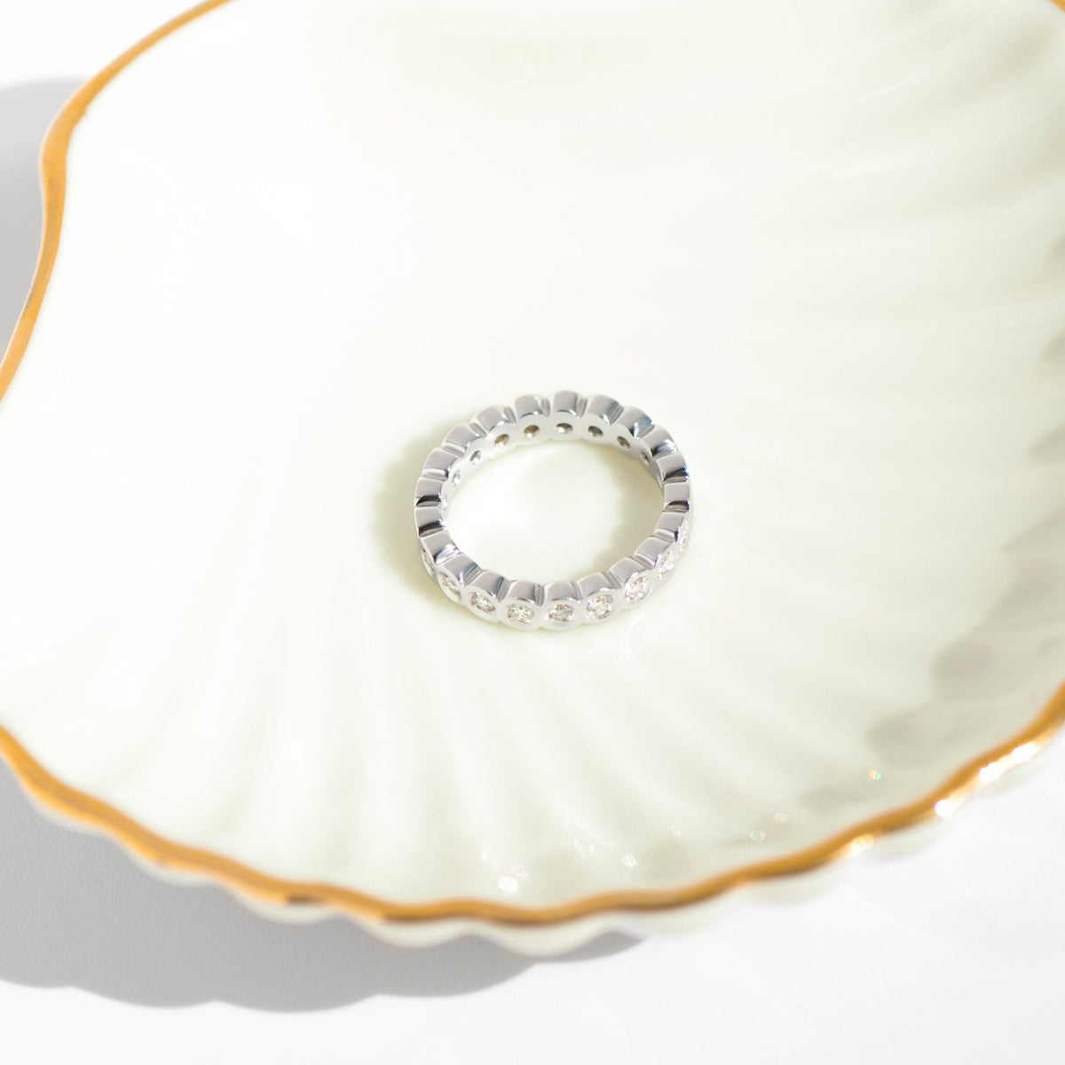 Memory Ring aus 585er Weißgold – Vollmemory mit 21 Diamanten - Honey Jewelry