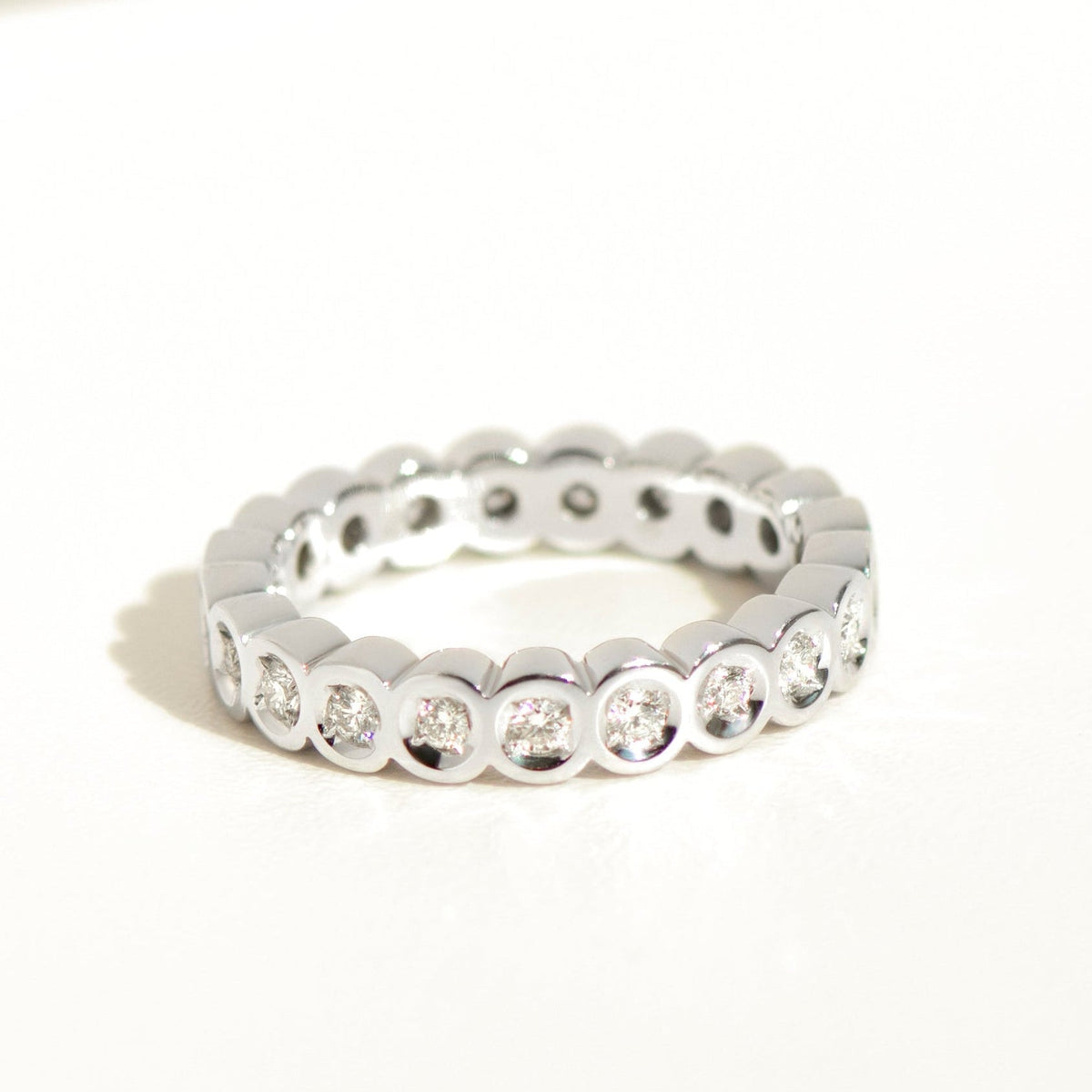 Memory Ring aus 585er Weißgold – Vollmemory mit 21 Diamanten - Honey Jewelry