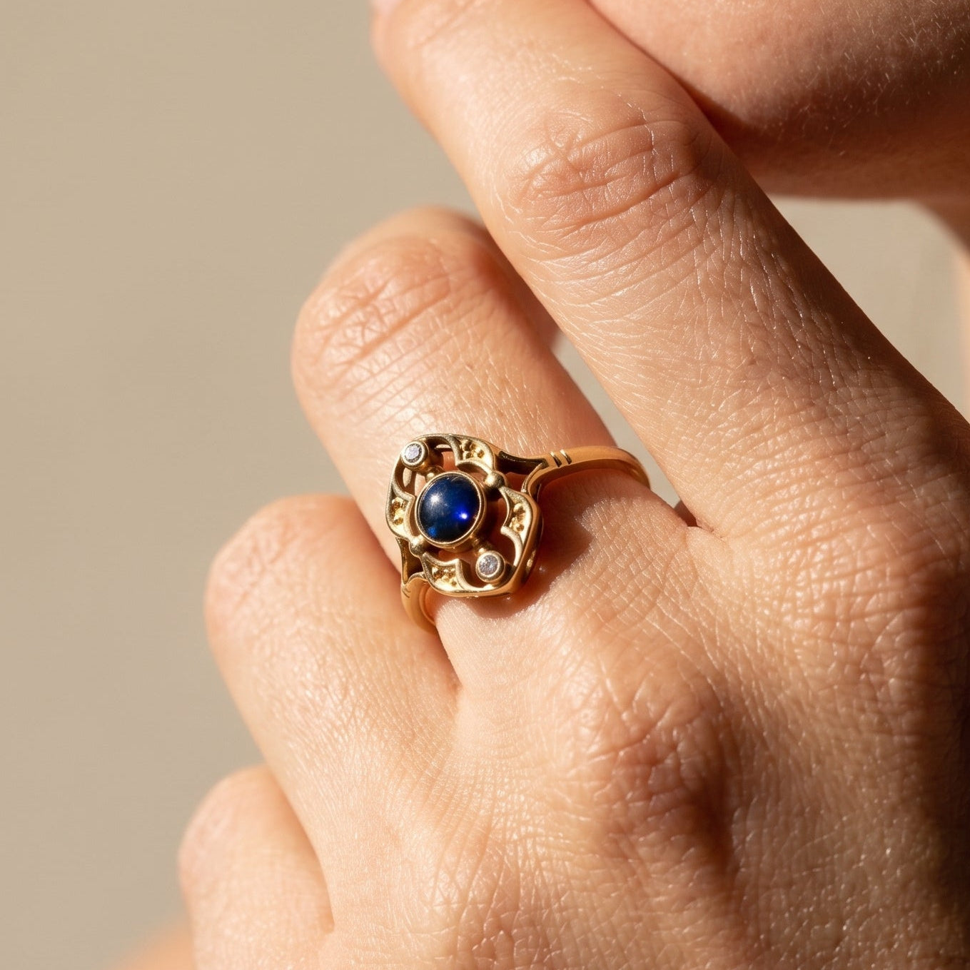 Opal-Diamant-Ring aus 585er Gelbgold