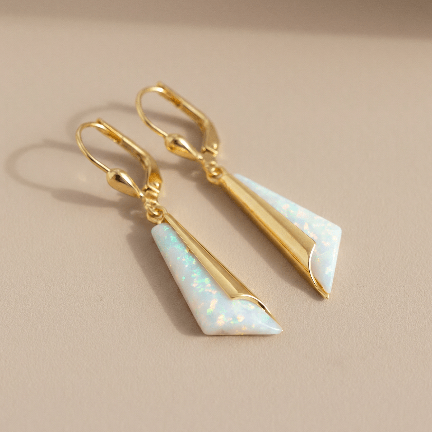 Opal Ohrringe aus 585 Gelbgold mit australischen Opalen - Honey Jewelry