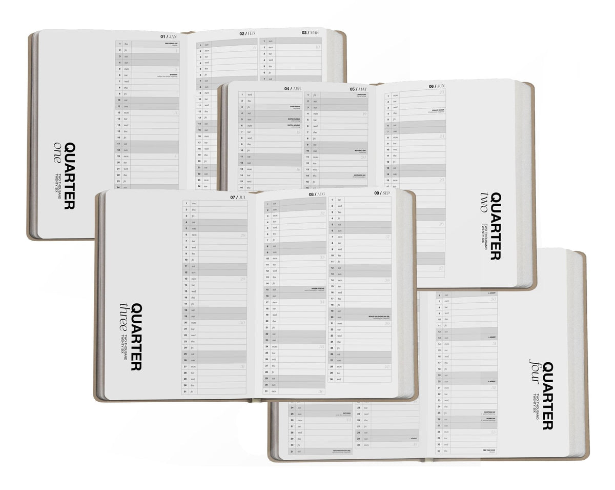 Pocket Planner 2026 – dein handlicher Begleiter in Beige mit Goldprägung - Honey Jewelry