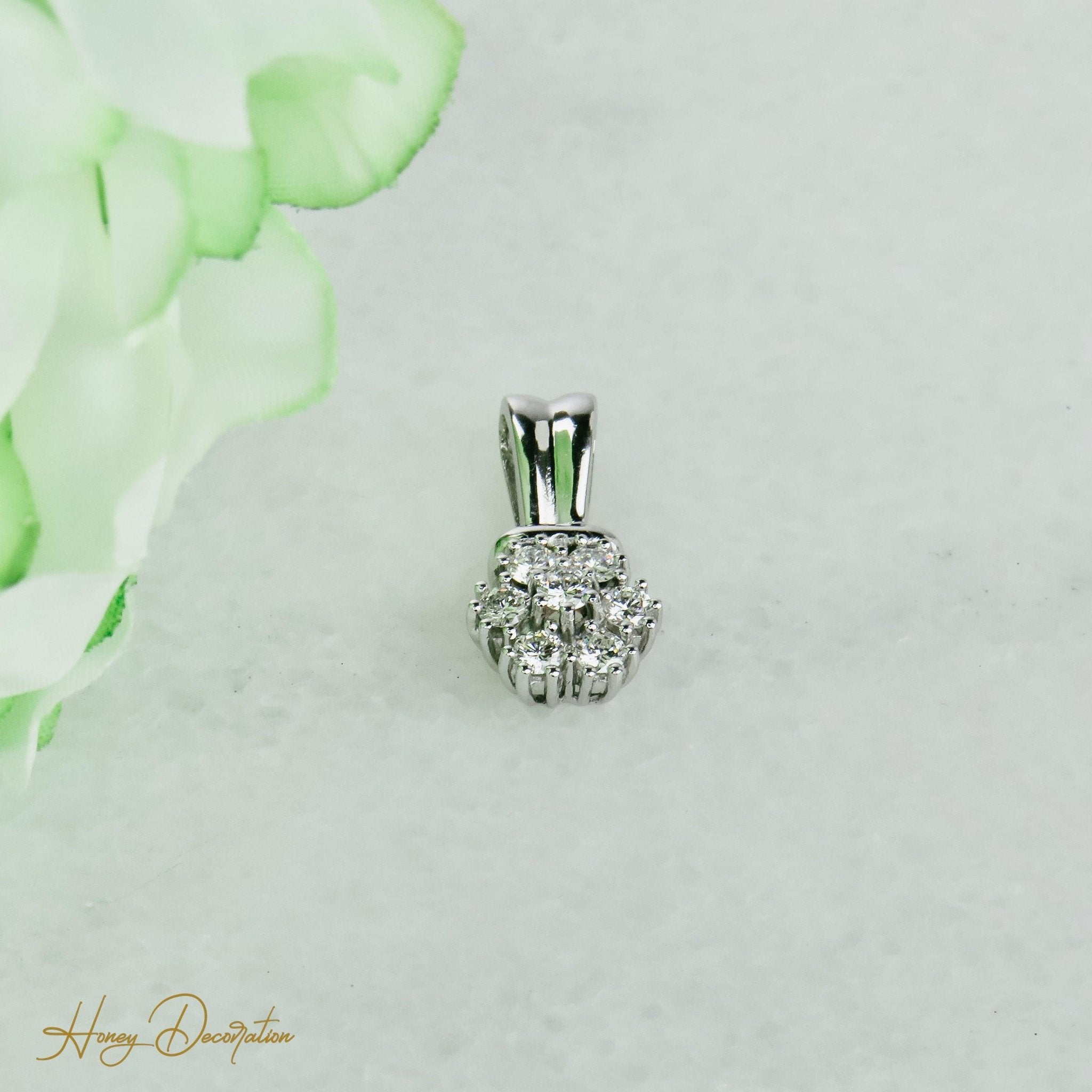 Süßer Weißgold - Anhänger mit Brillanten - Honey Jewelry