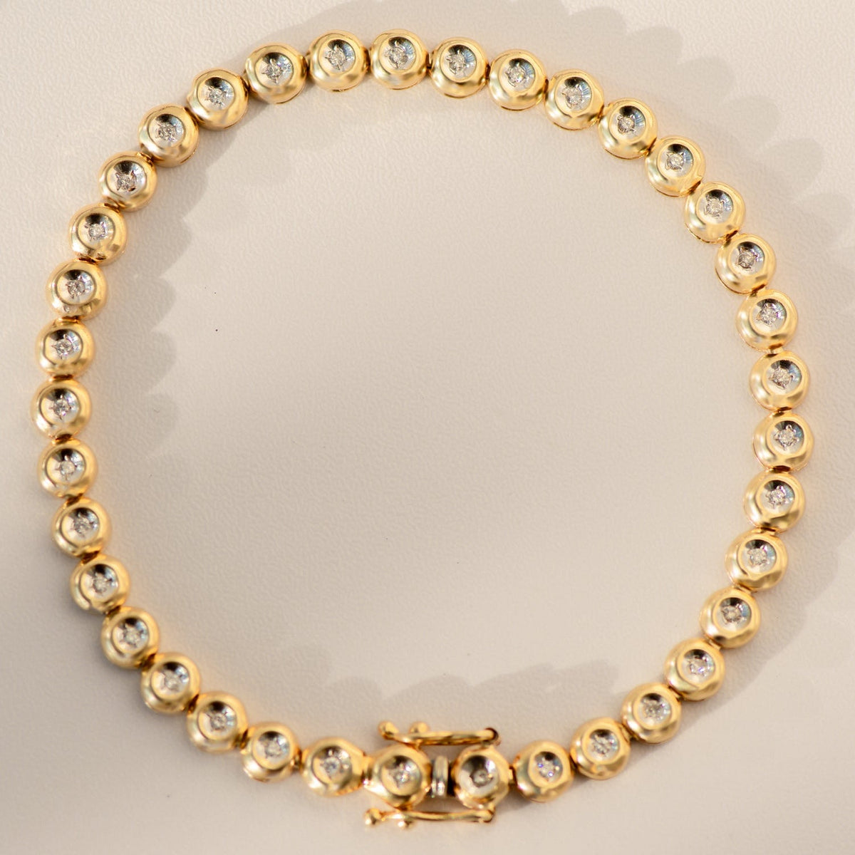 Tennisarmband aus 14 Karat Gelbgold mit Diamanten (0,75 ct) - Honey Jewelry