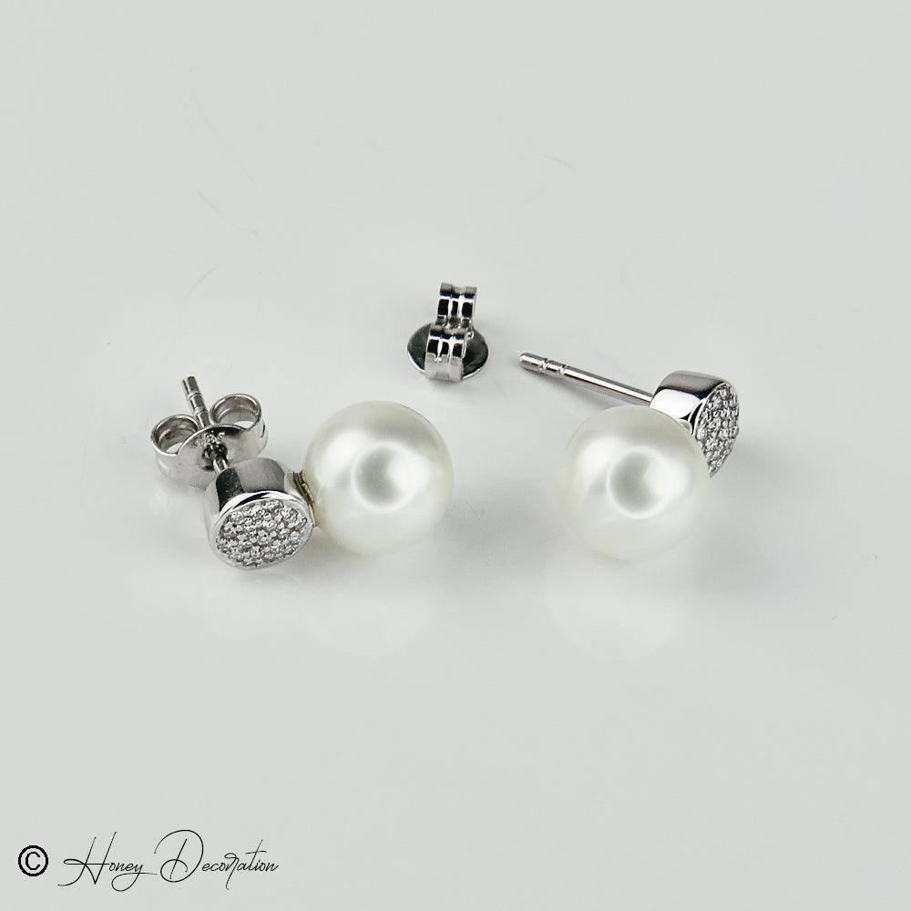 Traumhaft elegante Perlenohrringe mit Brillanten - Honey Jewelry