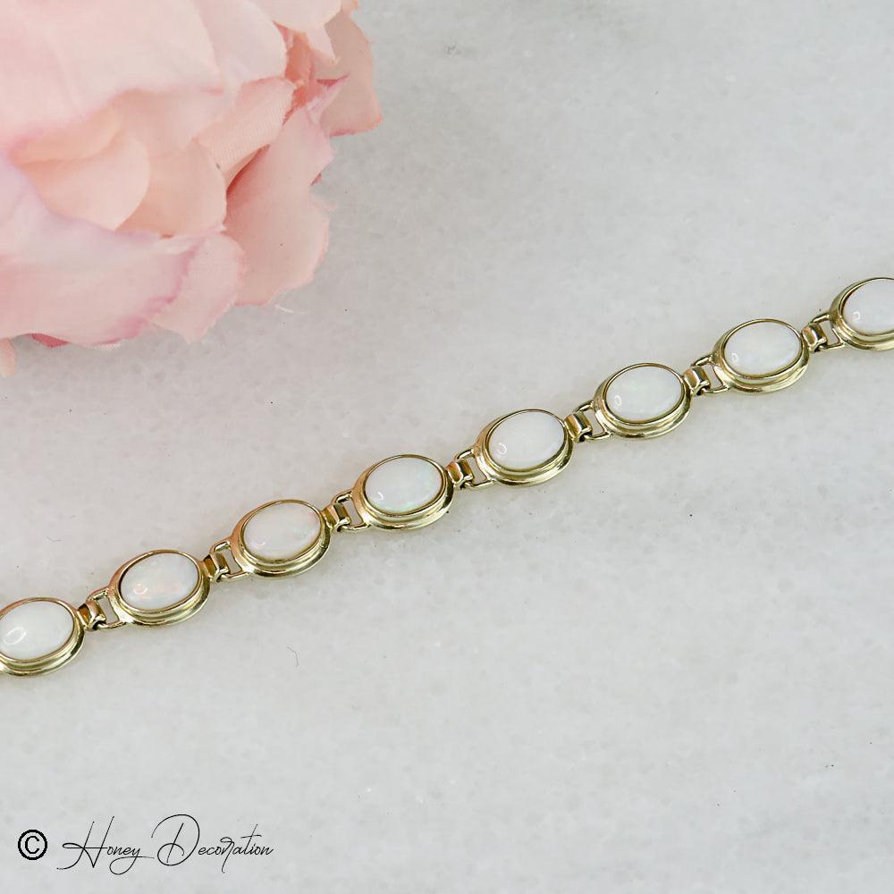 Traumhaftes Vintage Gold Opalarmband - Honey Jewelry