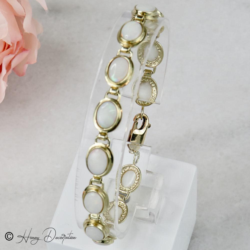 Traumhaftes Vintage Gold Opalarmband - Honey Jewelry