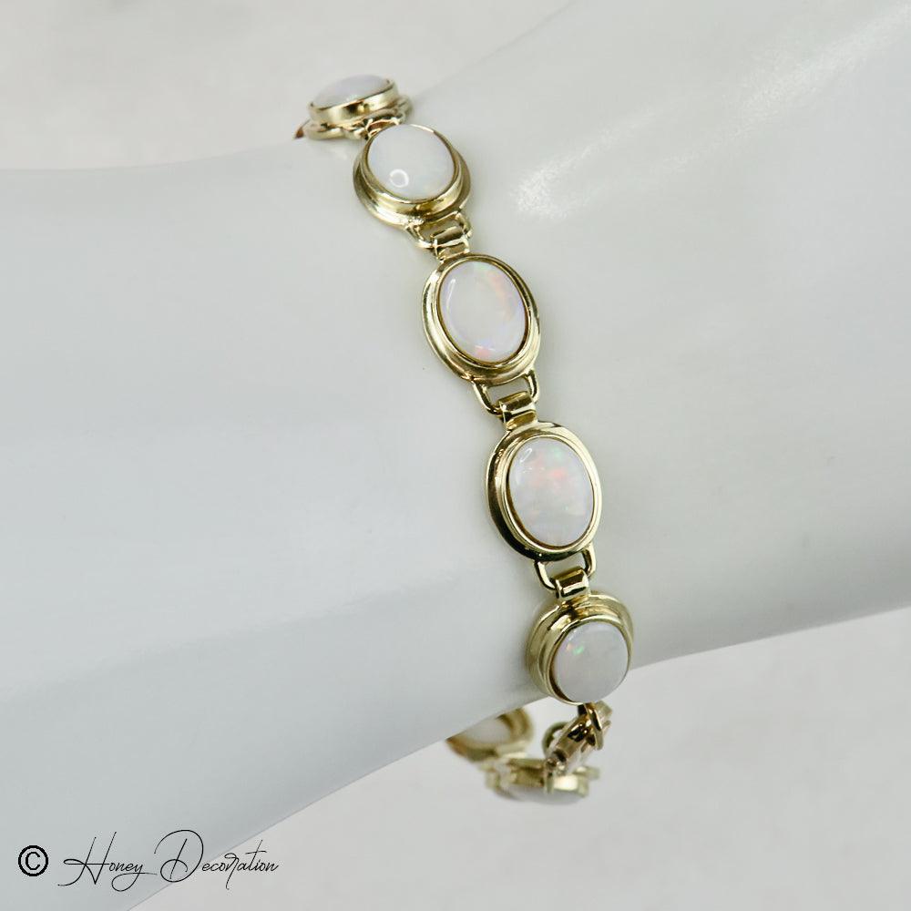 Traumhaftes Vintage Gold Opalarmband - Honey Jewelry