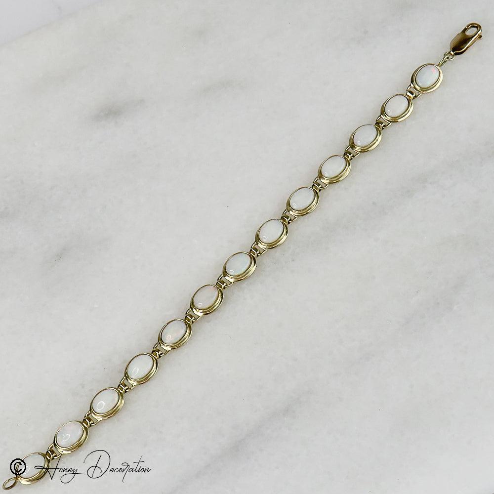 Traumhaftes Vintage Gold Opalarmband - Honey Jewelry