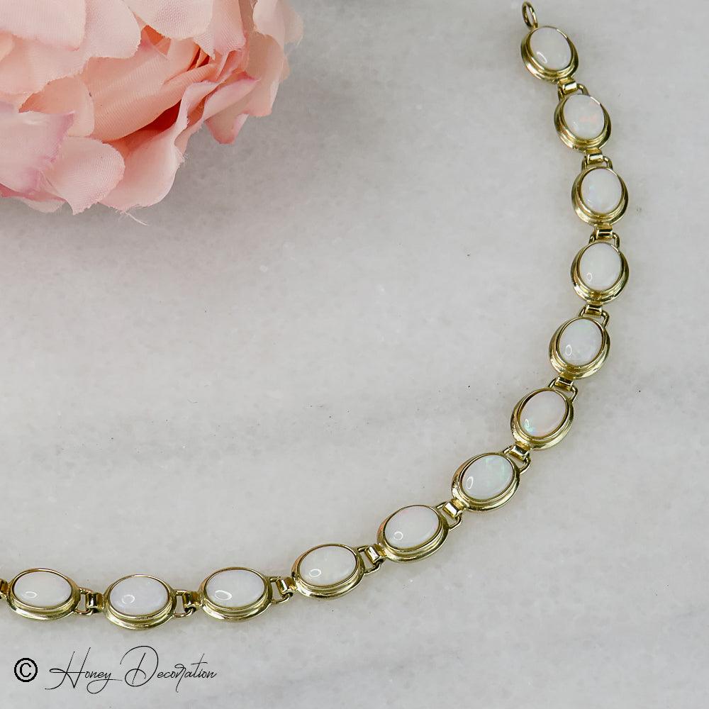 Traumhaftes Vintage Gold Opalarmband - Honey Jewelry