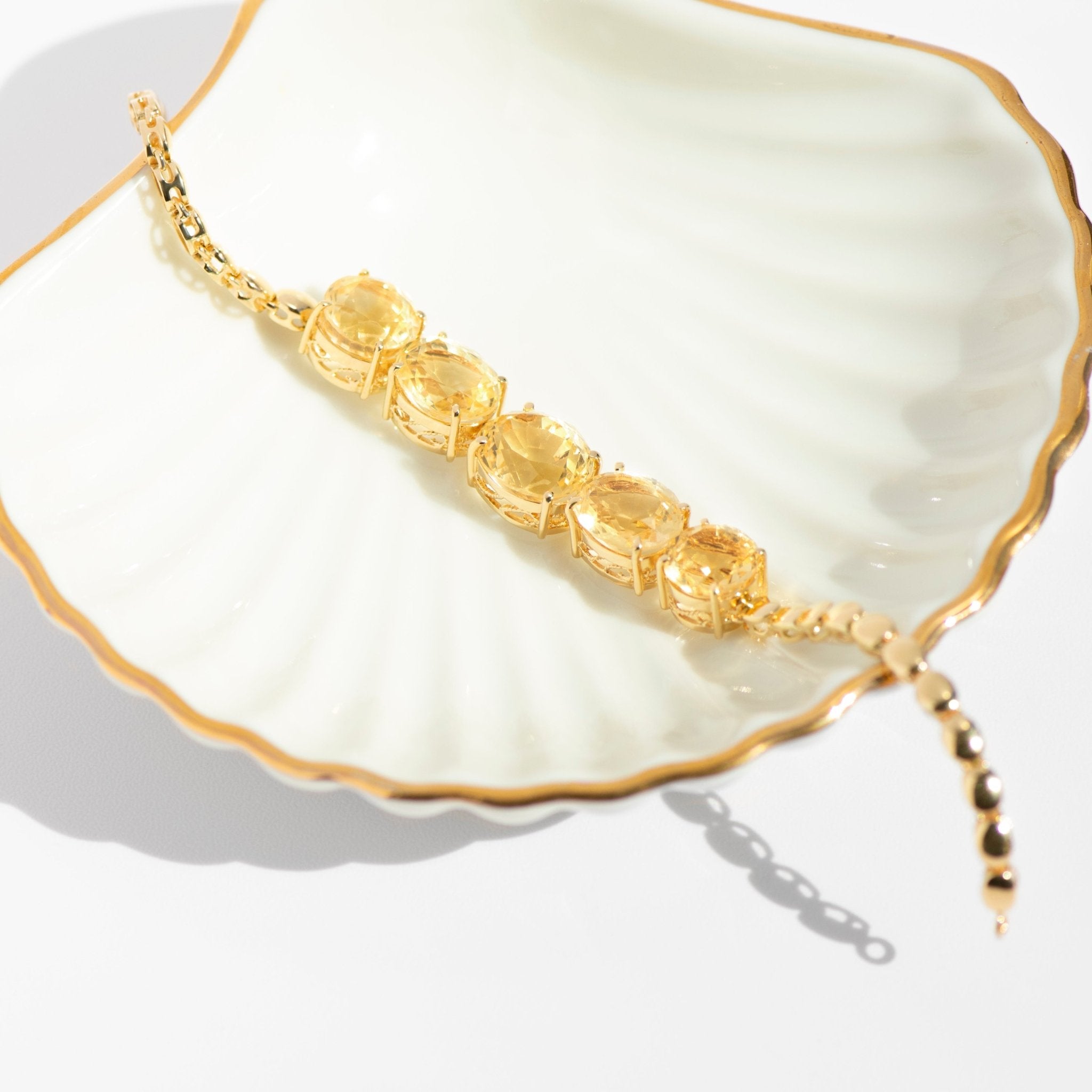 Vintage Citrin Armband – 750er Gelbgold – 21,35 ct Citrine - Honey Jewelry