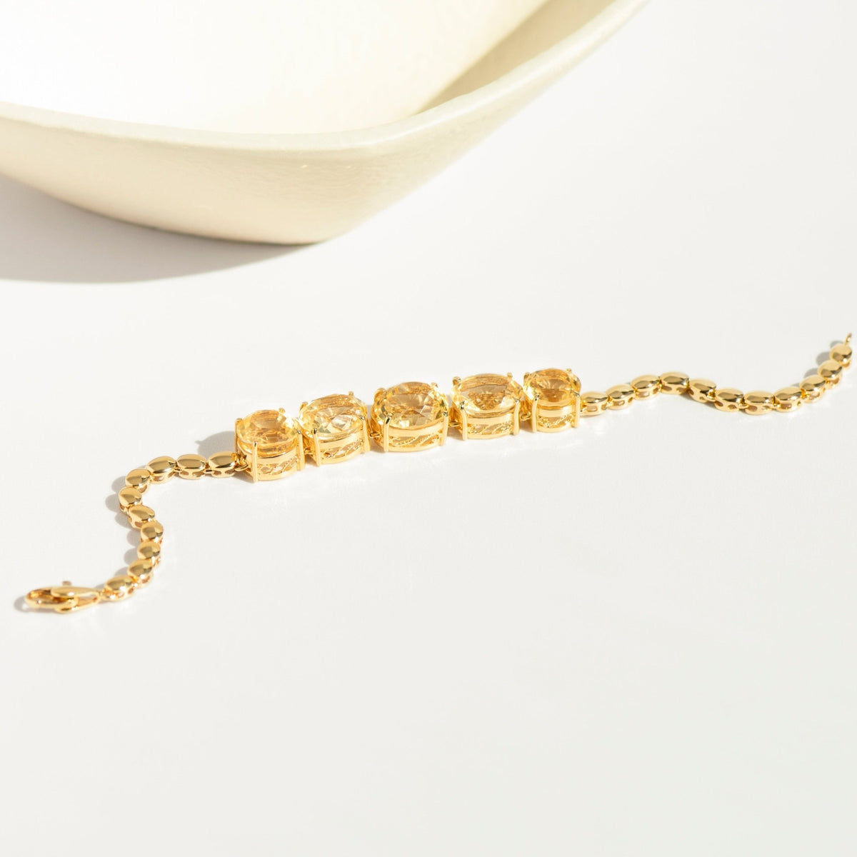 Vintage Citrin Armband – 750er Gelbgold – 21,35 ct Citrine - Honey Jewelry