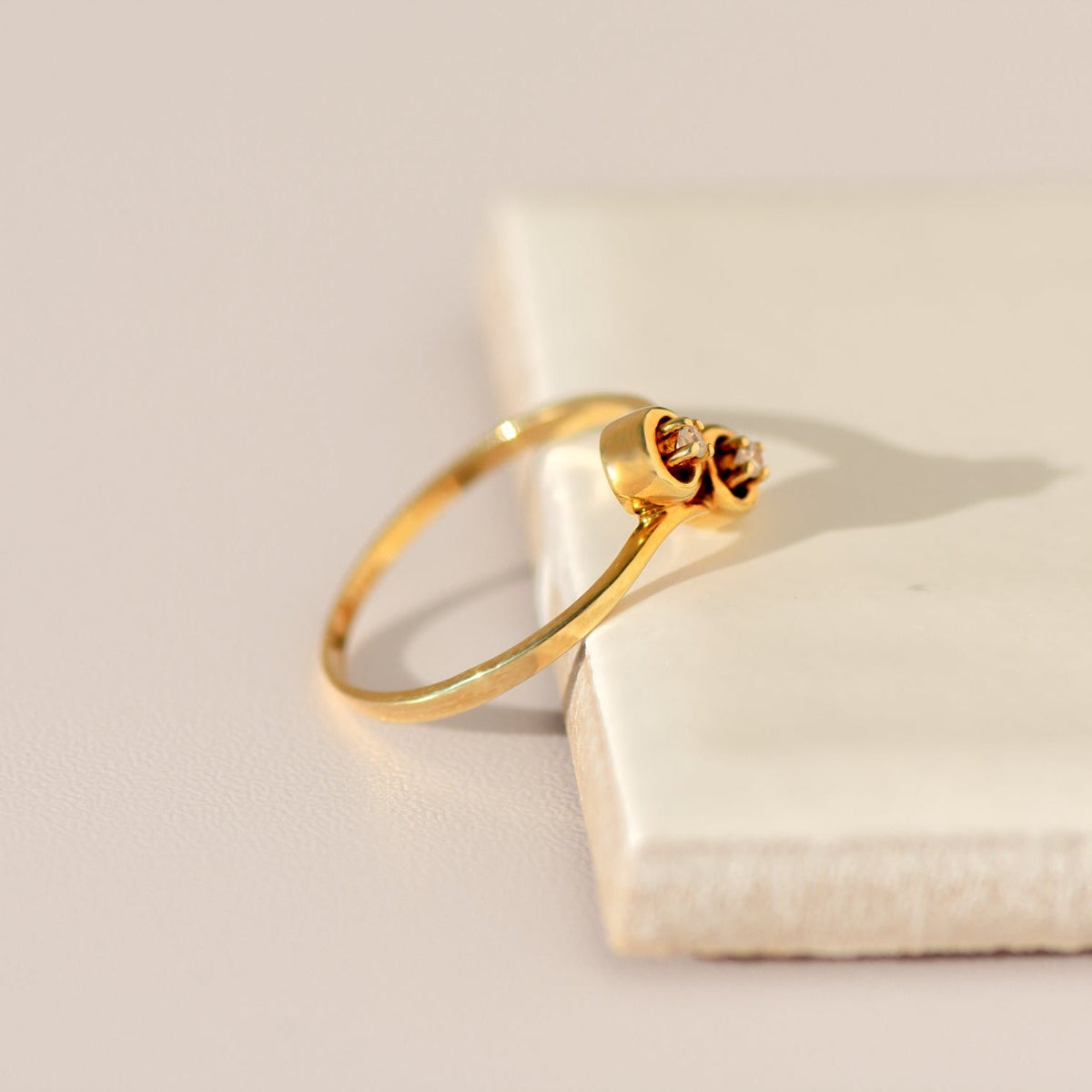 Vintage - Diamantring aus 14 Karat Gelbgold | 20. Jahrhundert - Honey Jewelry
