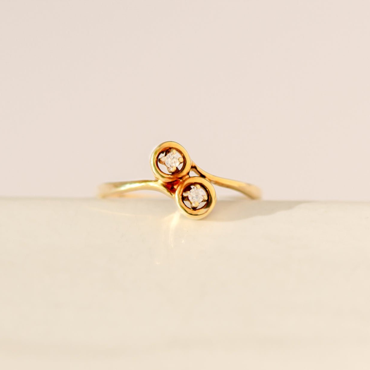 Vintage - Diamantring aus 14 Karat Gelbgold | 20. Jahrhundert - Honey Jewelry