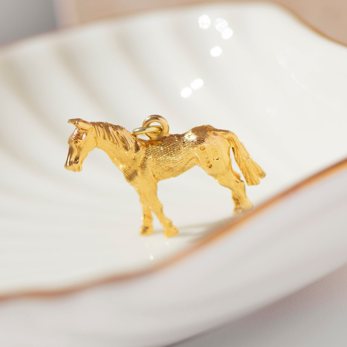 Vintage Pferde-Anhänger aus 14K Gelbgold