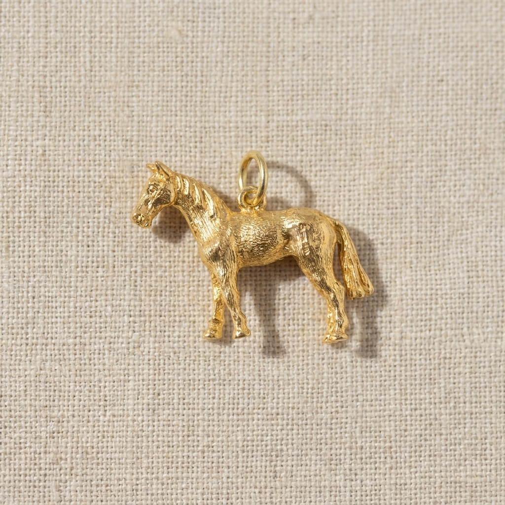 Vintage Pferde-Anhänger aus 14K Gelbgold
