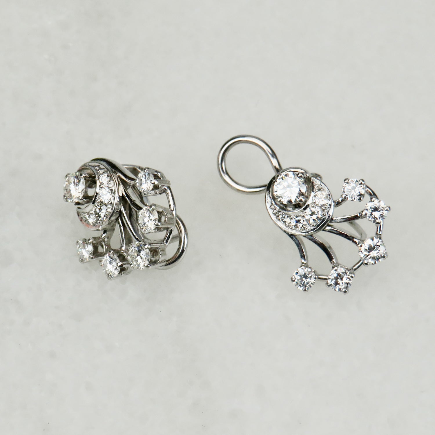 Weißgold Ohrringe mit Brillanten – Funkelnde Eleganz - Honey Jewelry