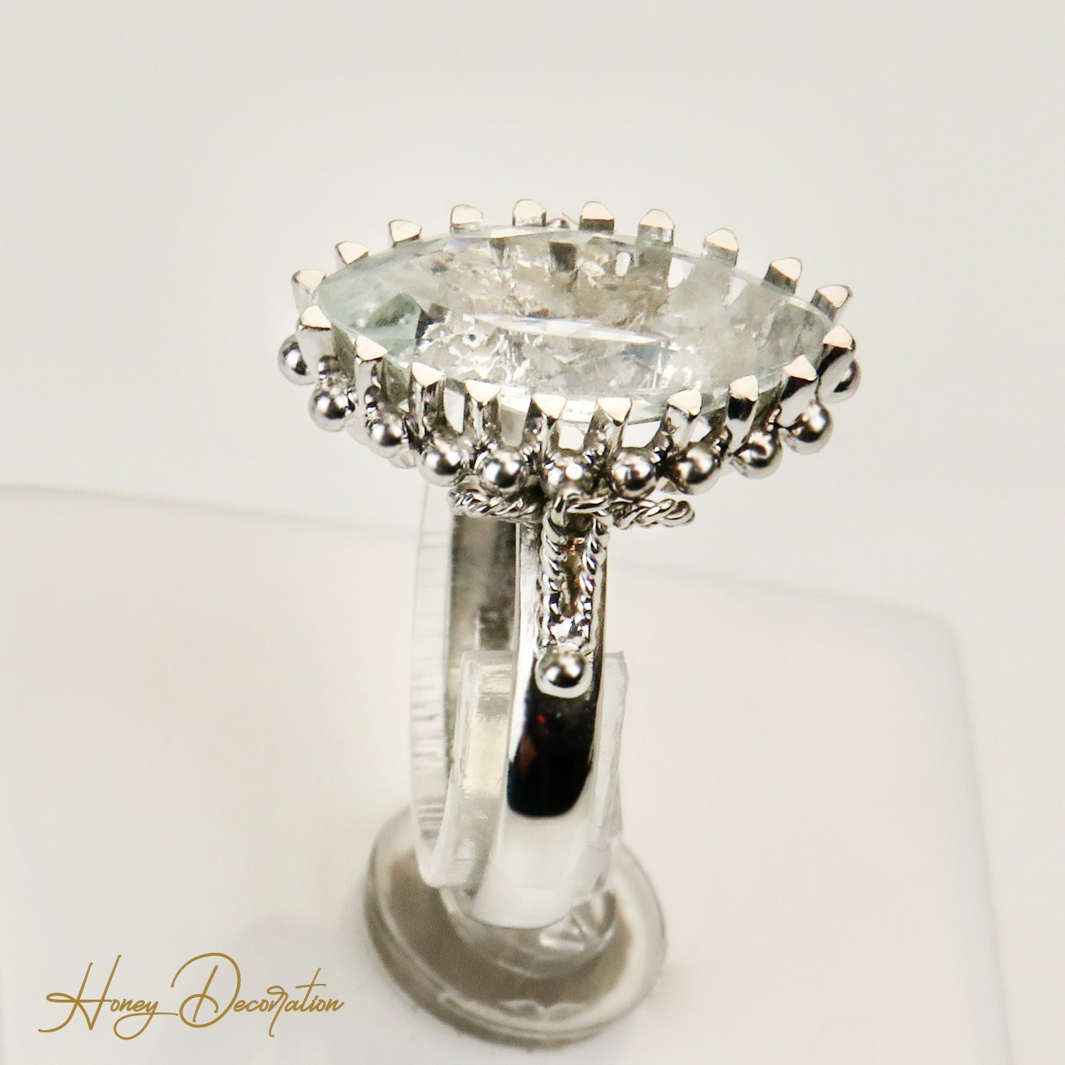 Antiker Goldring mit Aquamarin – Klar wie Ozeanwasser - Honey Jewelry