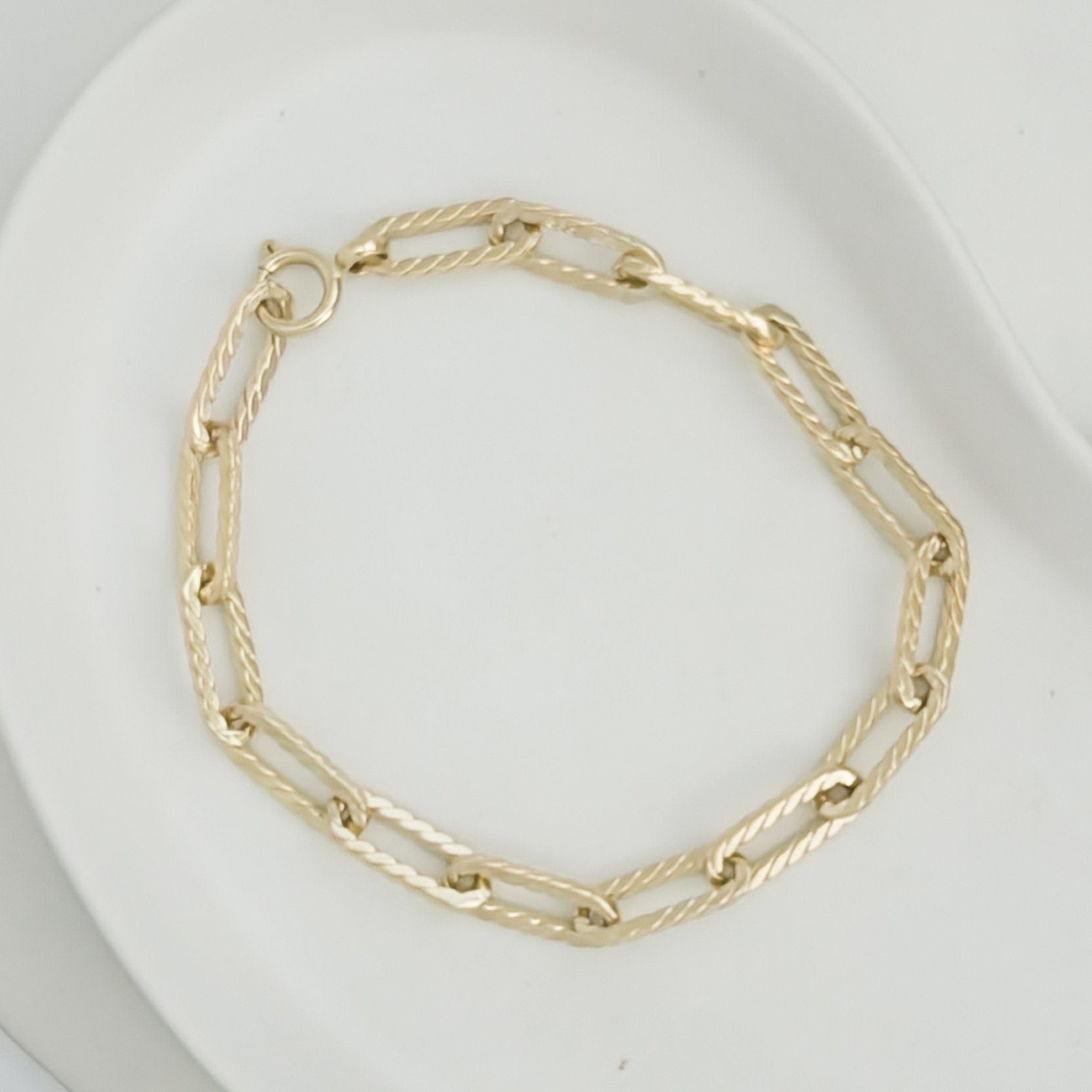 Starkes Statement: Massives 333er Gelbgold-Armband mit großen Gliedern, 19,5 cm Länge - Honey Jewelry