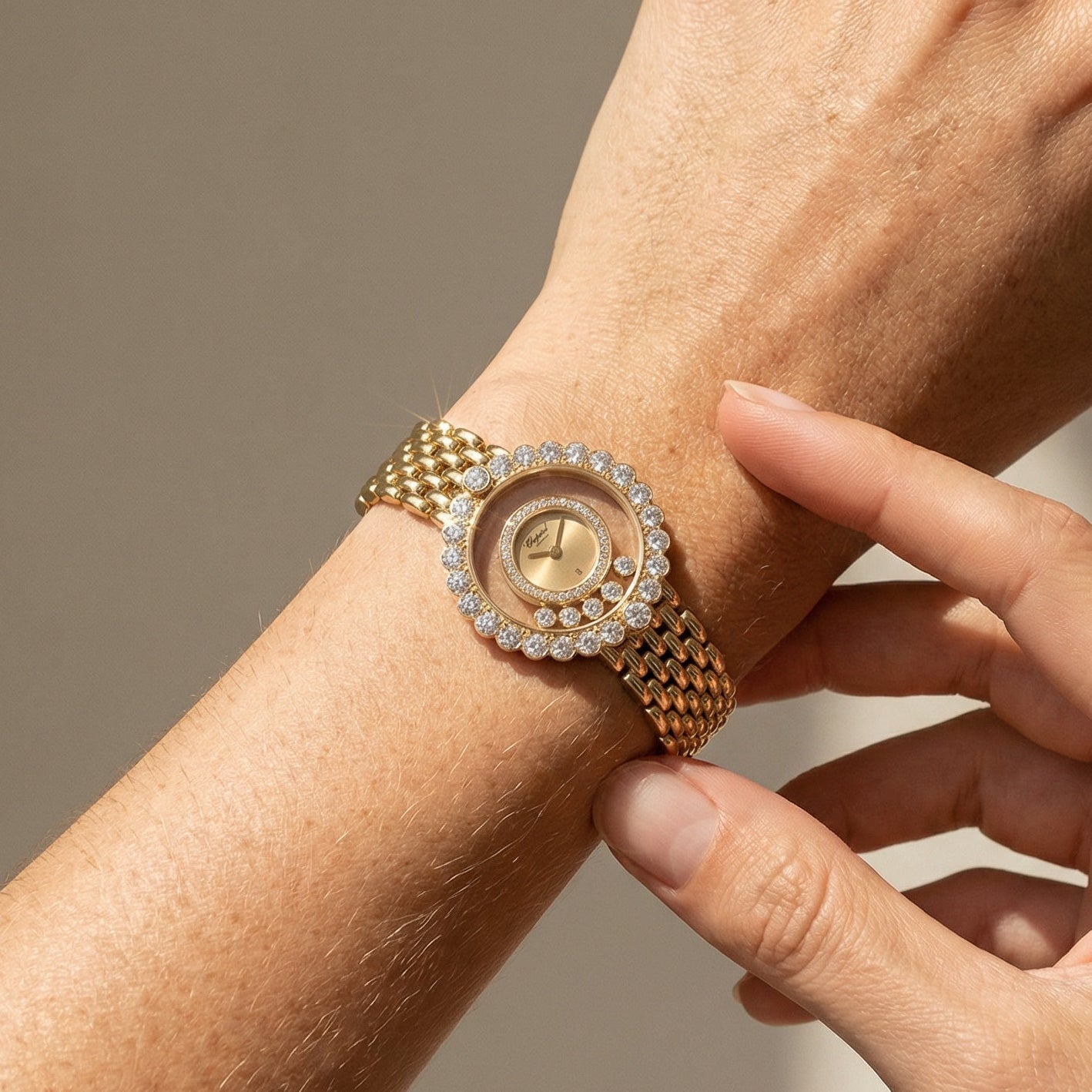 Chopard Happy Diamonds Damenuhr in 18k Gelbgold - Honey Jewelry