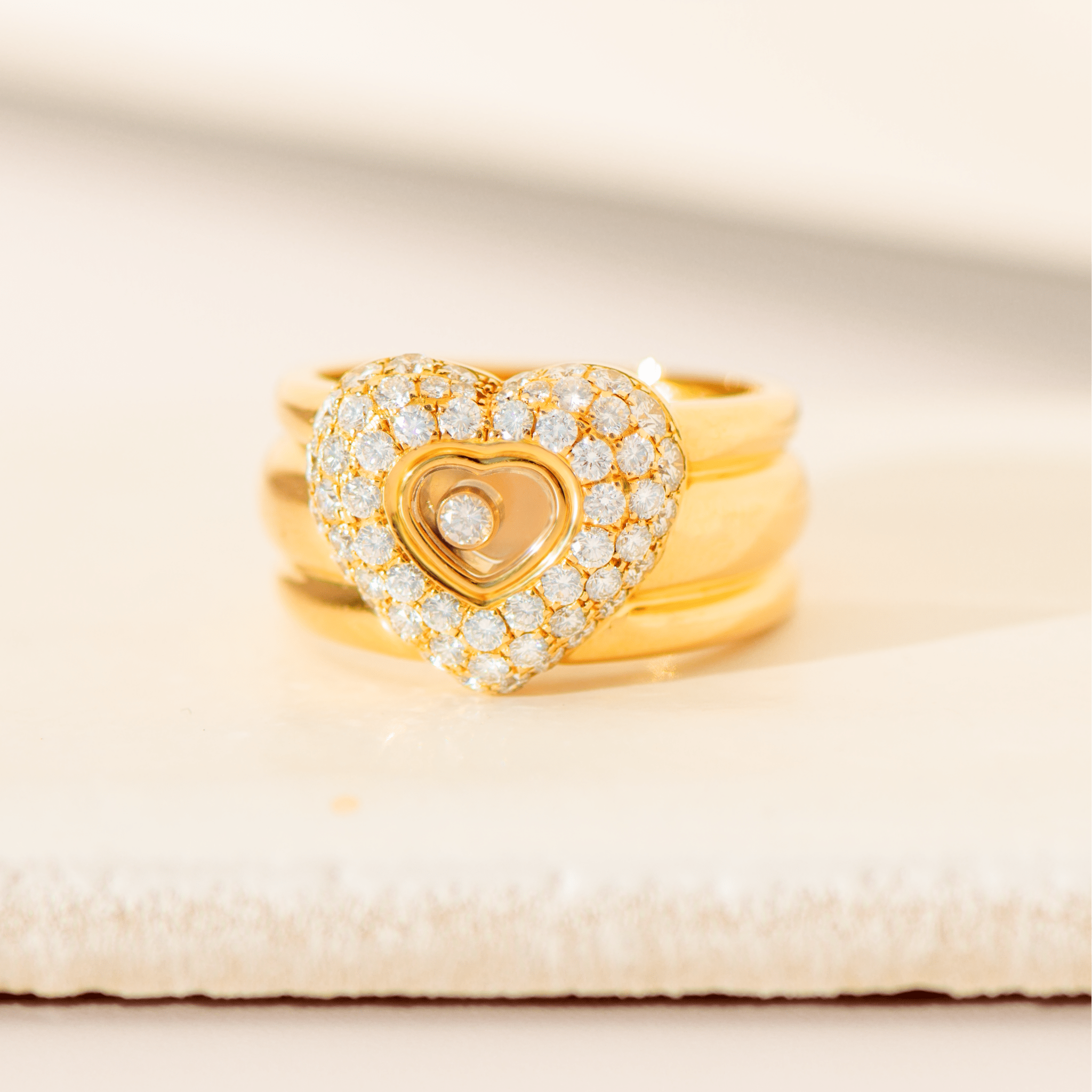 Chopard „Happy Diamonds“ Ring aus 18 Karat Gelbgold | 1,35 ct Diamanten | Ringgröße 58 - Honey Jewelry