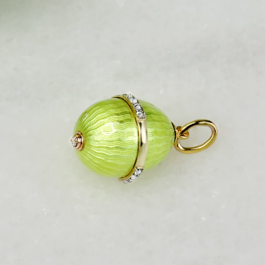 Emaillierter Vintage - Ei Anhänger aus 14K Gold - Honey Jewelry