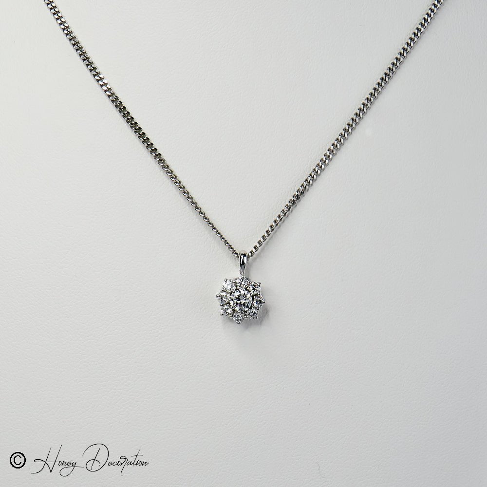 Funkelnder Weißgoldanhänger mit Brillanten - Honey Jewelry