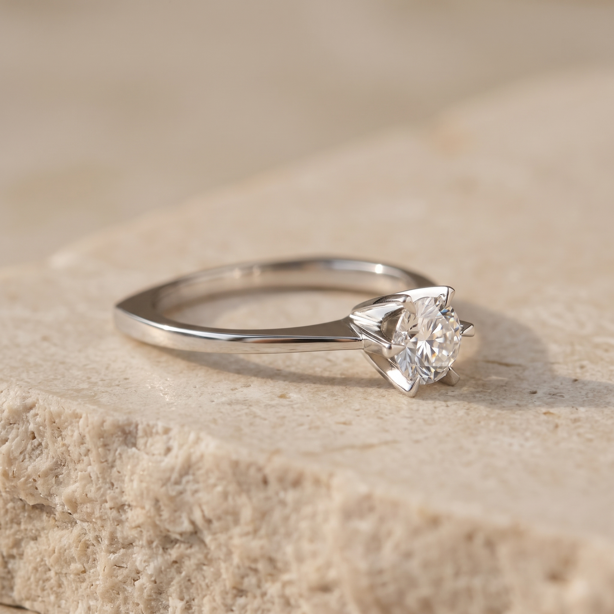 750 gold solitaire ring with brilliant - unsurpassed clarity