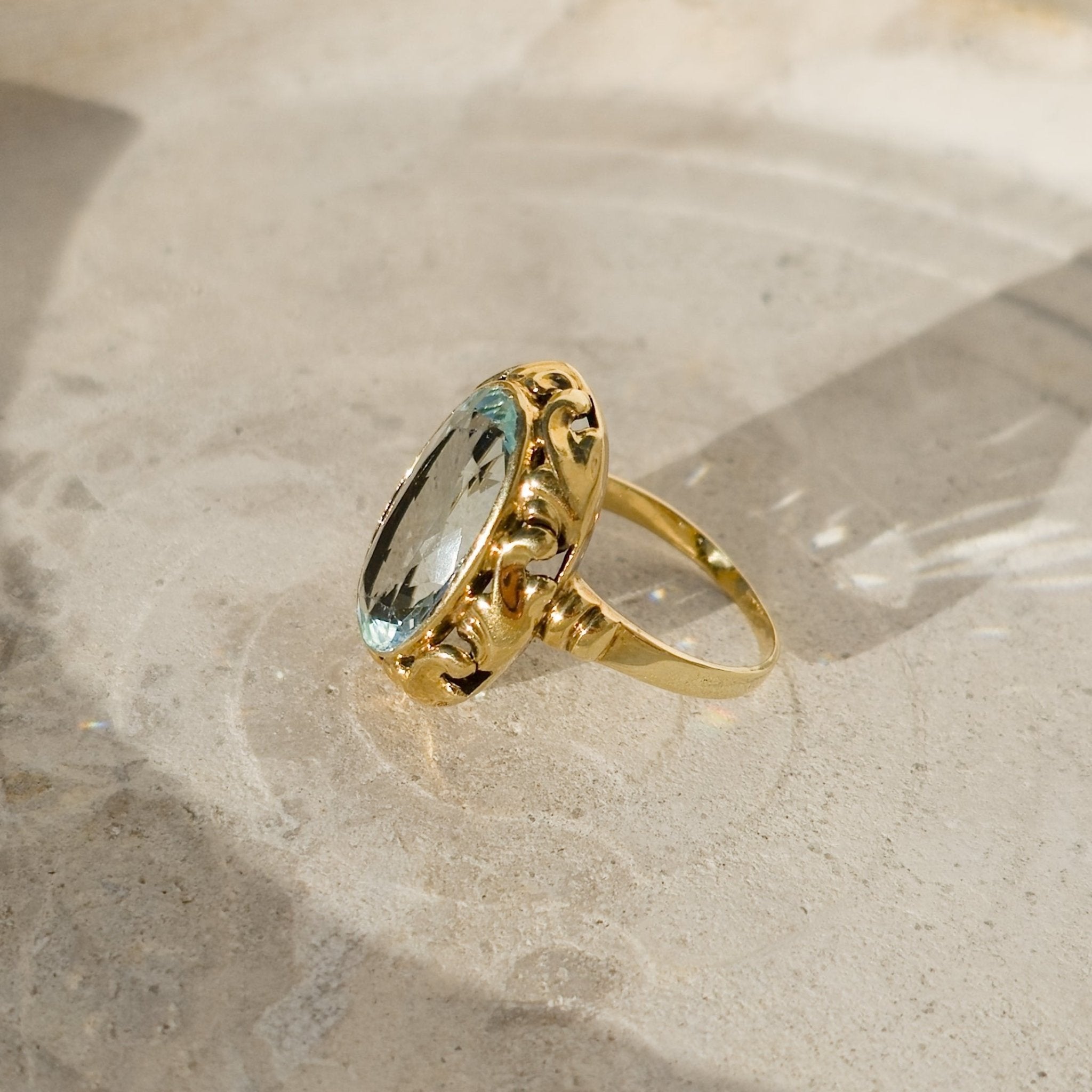 Jugendstil - Ring mit Aquamarin - Honey Jewelry