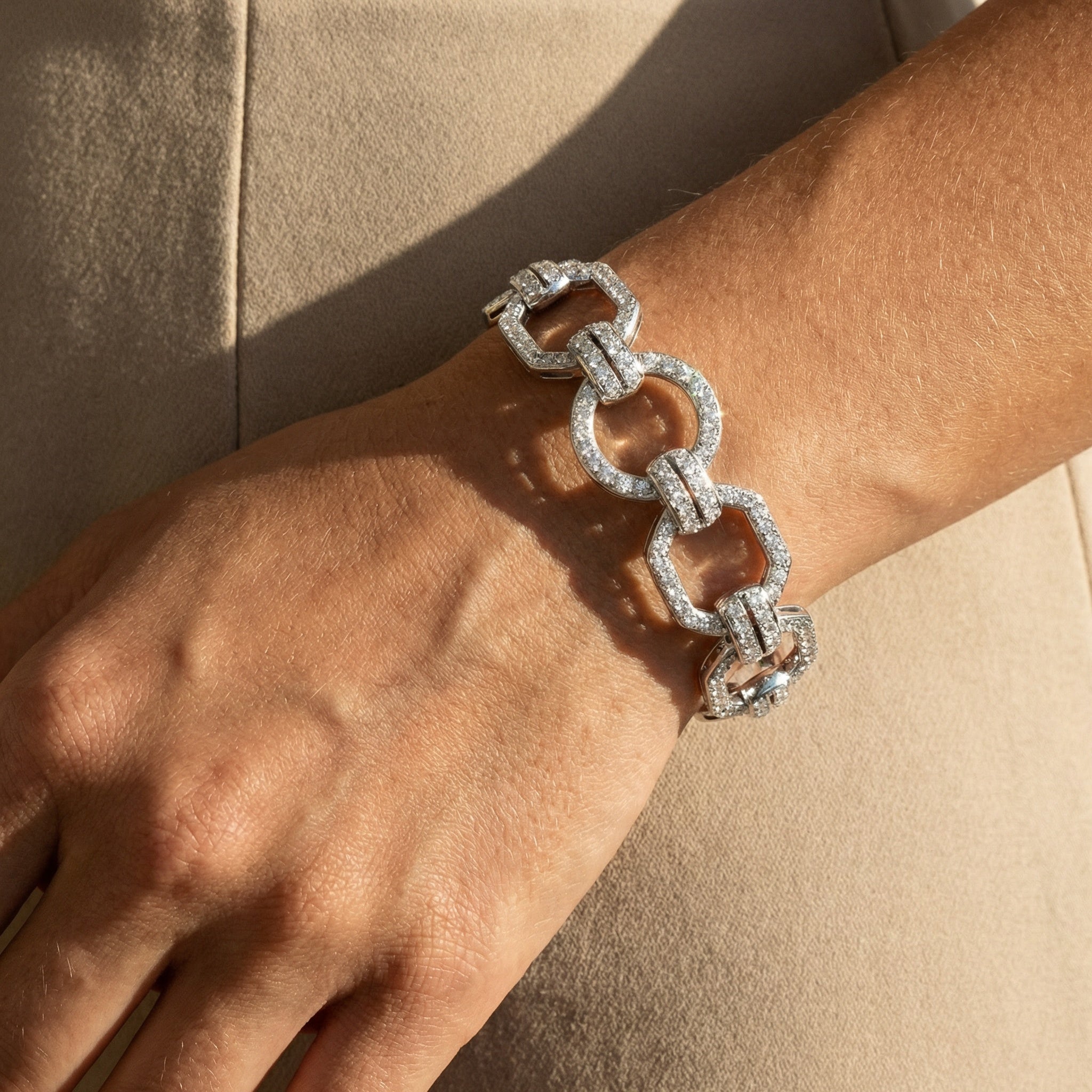 Platin - Diamantarmband – 228 Diamanten 6,84 ct Art Déco - Honey Jewelry