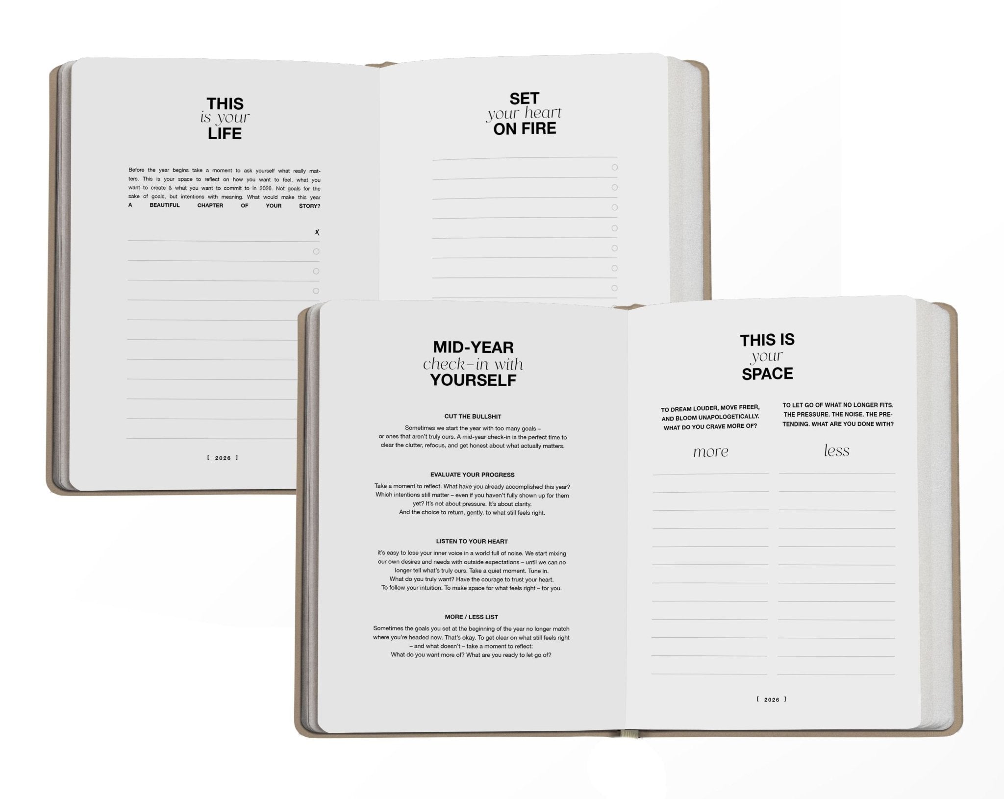 Pocket Planner 2026 – dein handlicher Begleiter in Beige mit Goldprägung - Honey Jewelry