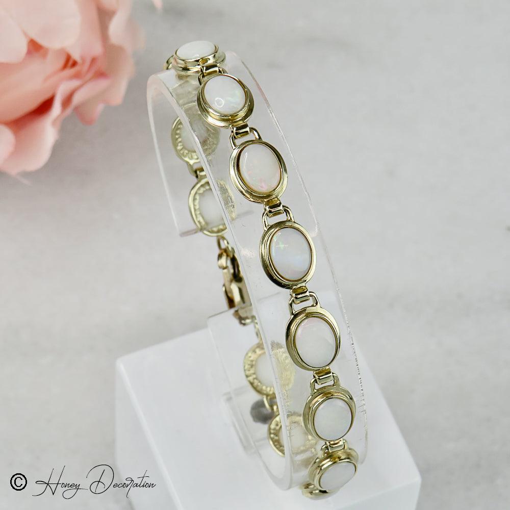 Traumhaftes Vintage Gold Opalarmband - Honey Decoration