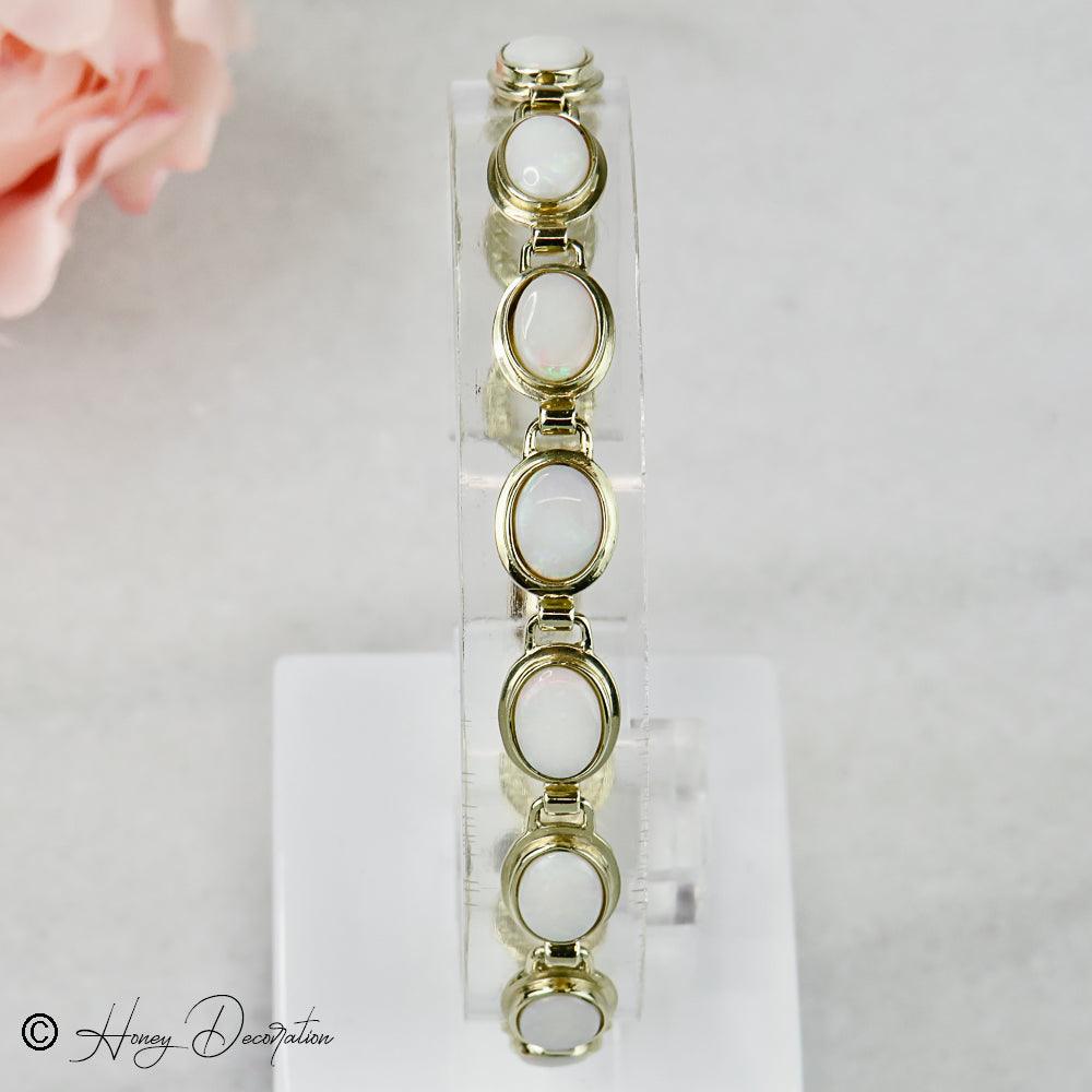 Traumhaftes Vintage Gold Opalarmband - Honey Decoration