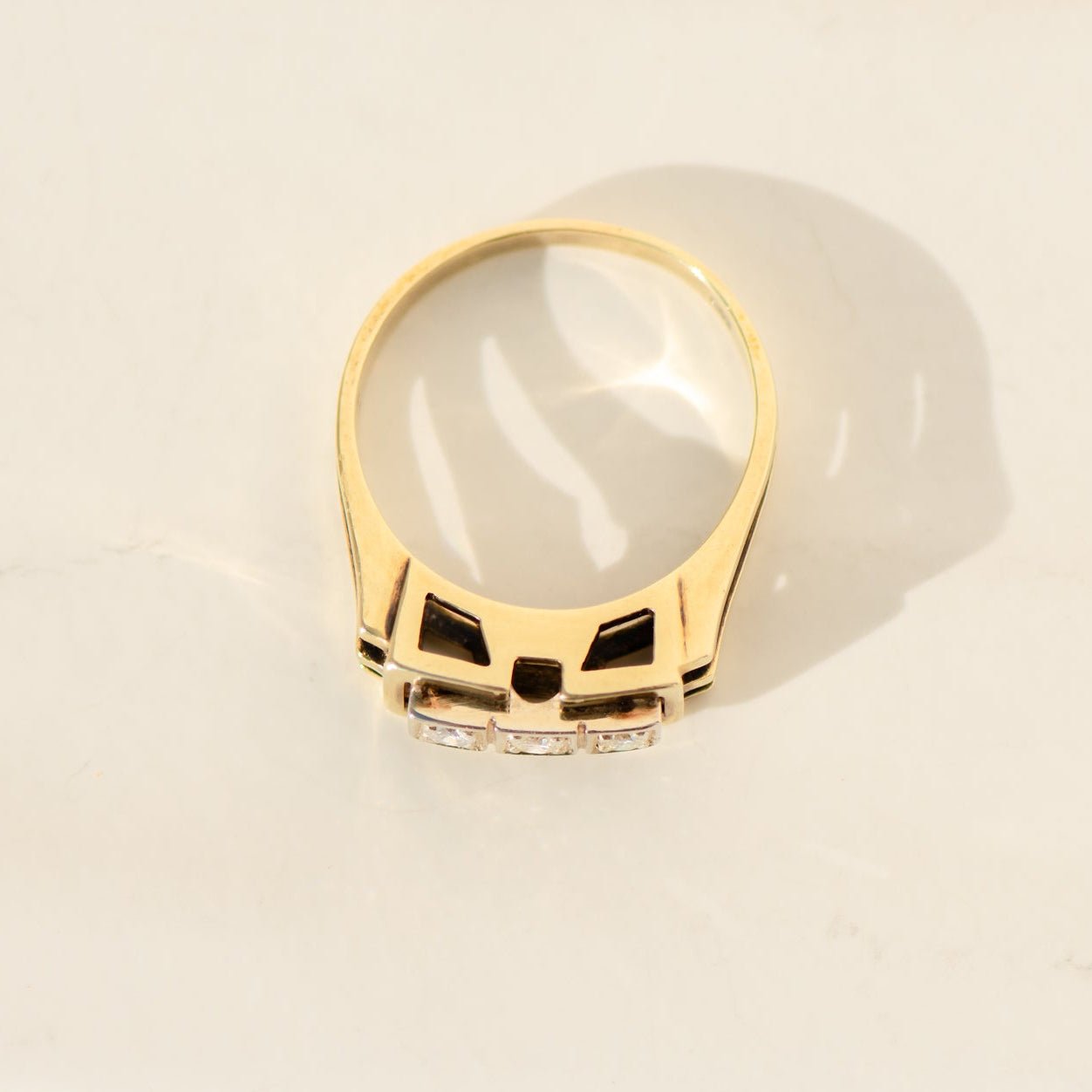 Vintage - Diamantring aus 14 Karat Gelbgold - Honey Jewelry