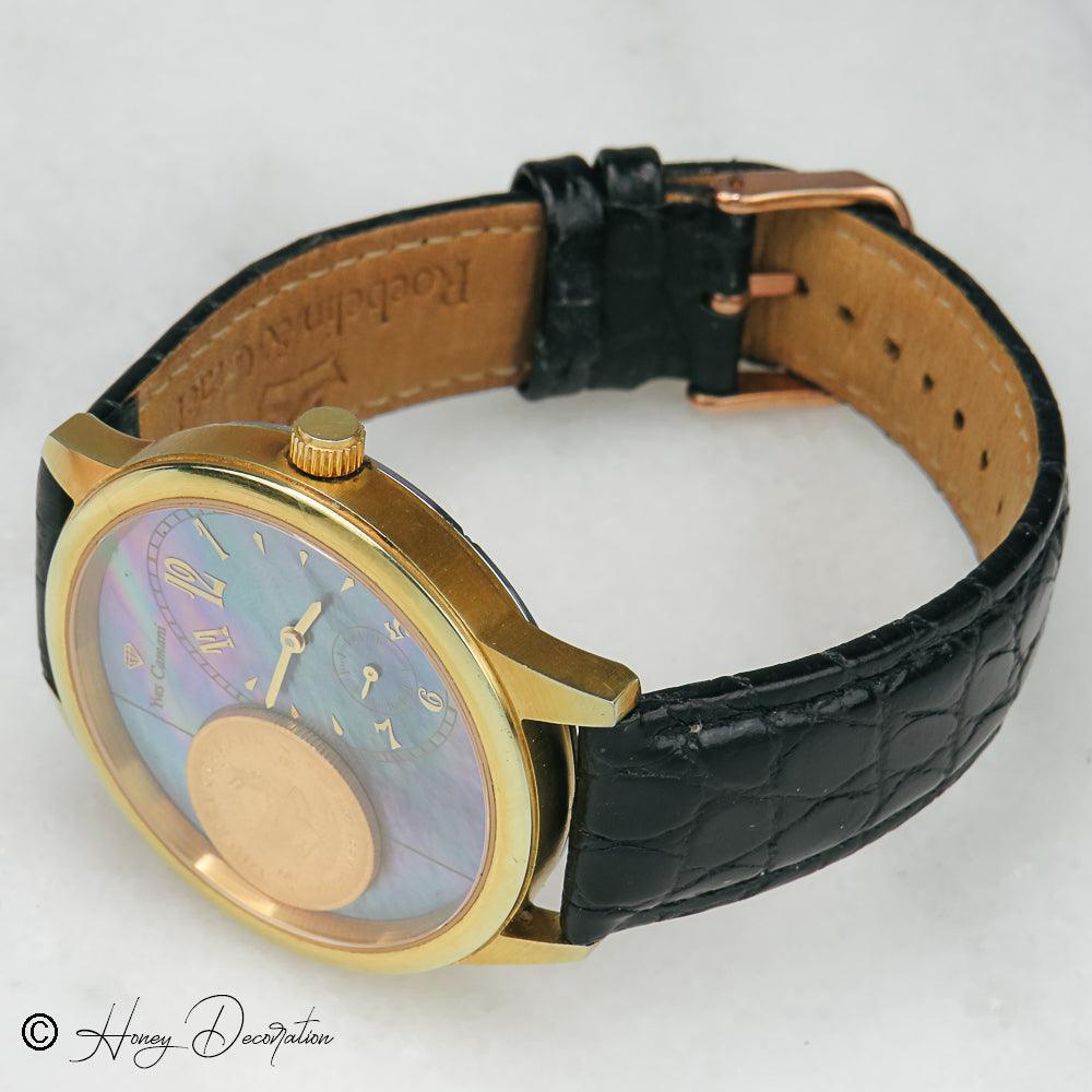 Yves Camani Vintage Herrenuhr mit 1/10 Krugerrand - Honey Decoration
