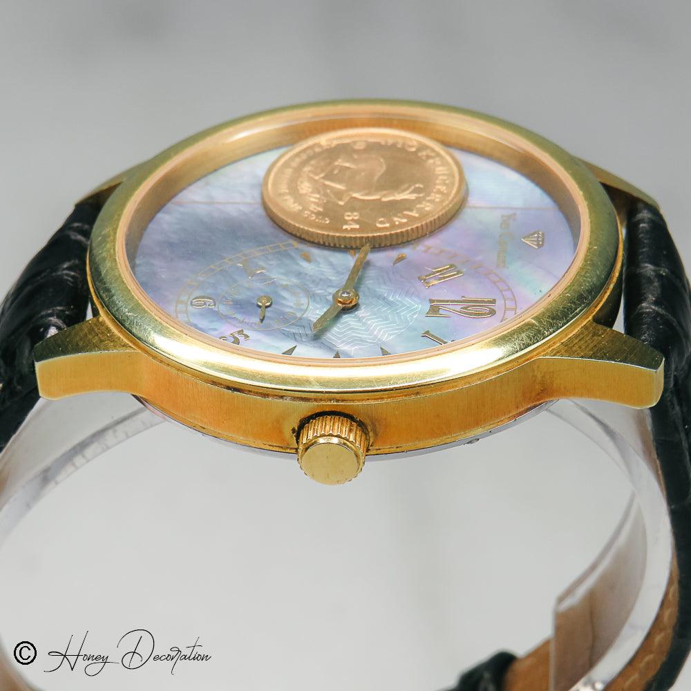 Yves Camani Vintage Herrenuhr mit 1/10 Krugerrand - Honey Decoration