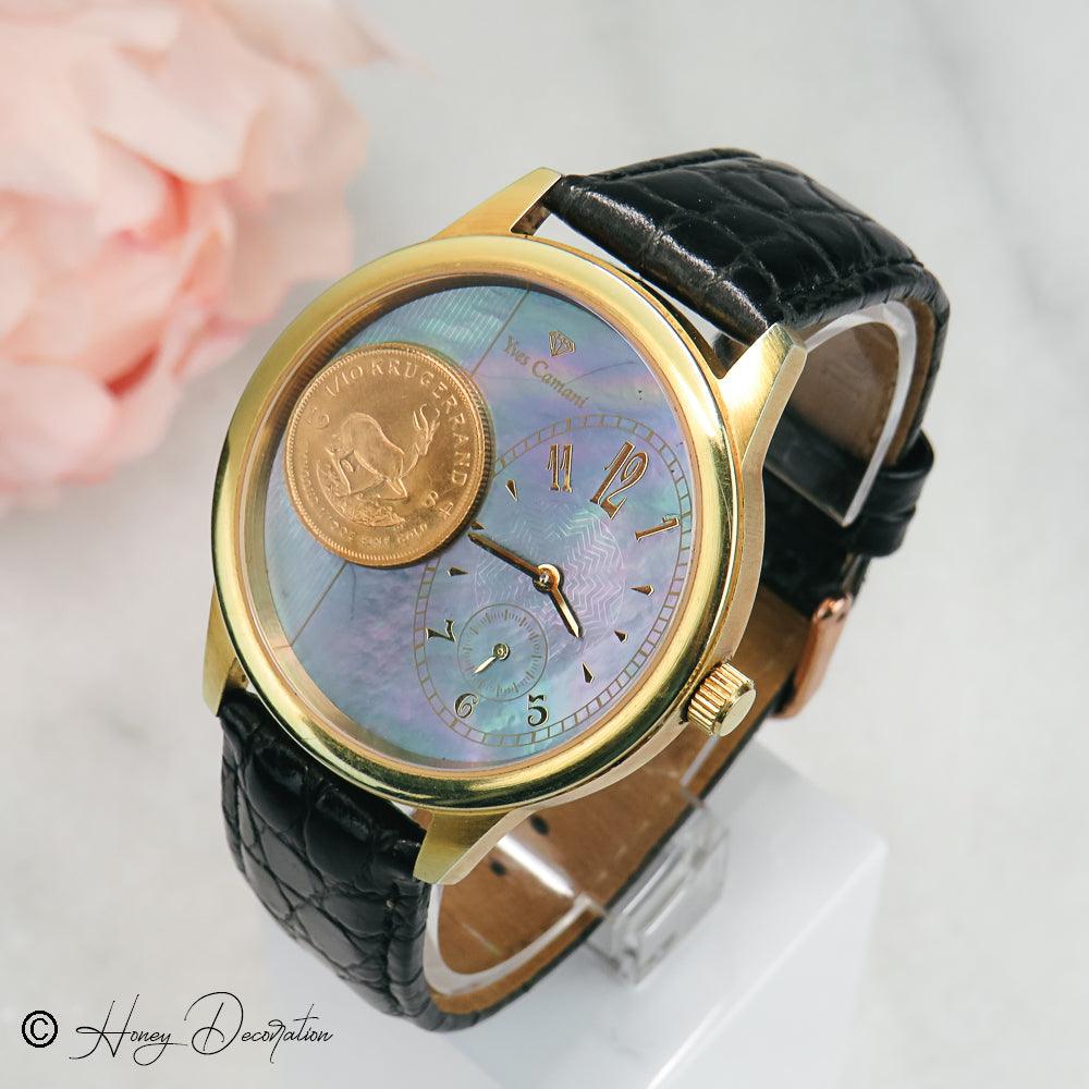 Yves Camani Vintage Herrenuhr mit 1/10 Krugerrand - Honey Decoration