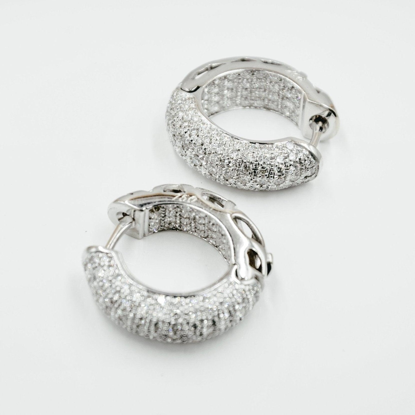 Edle 18 Karat Weißgold - Creolen - Honey Jewelry