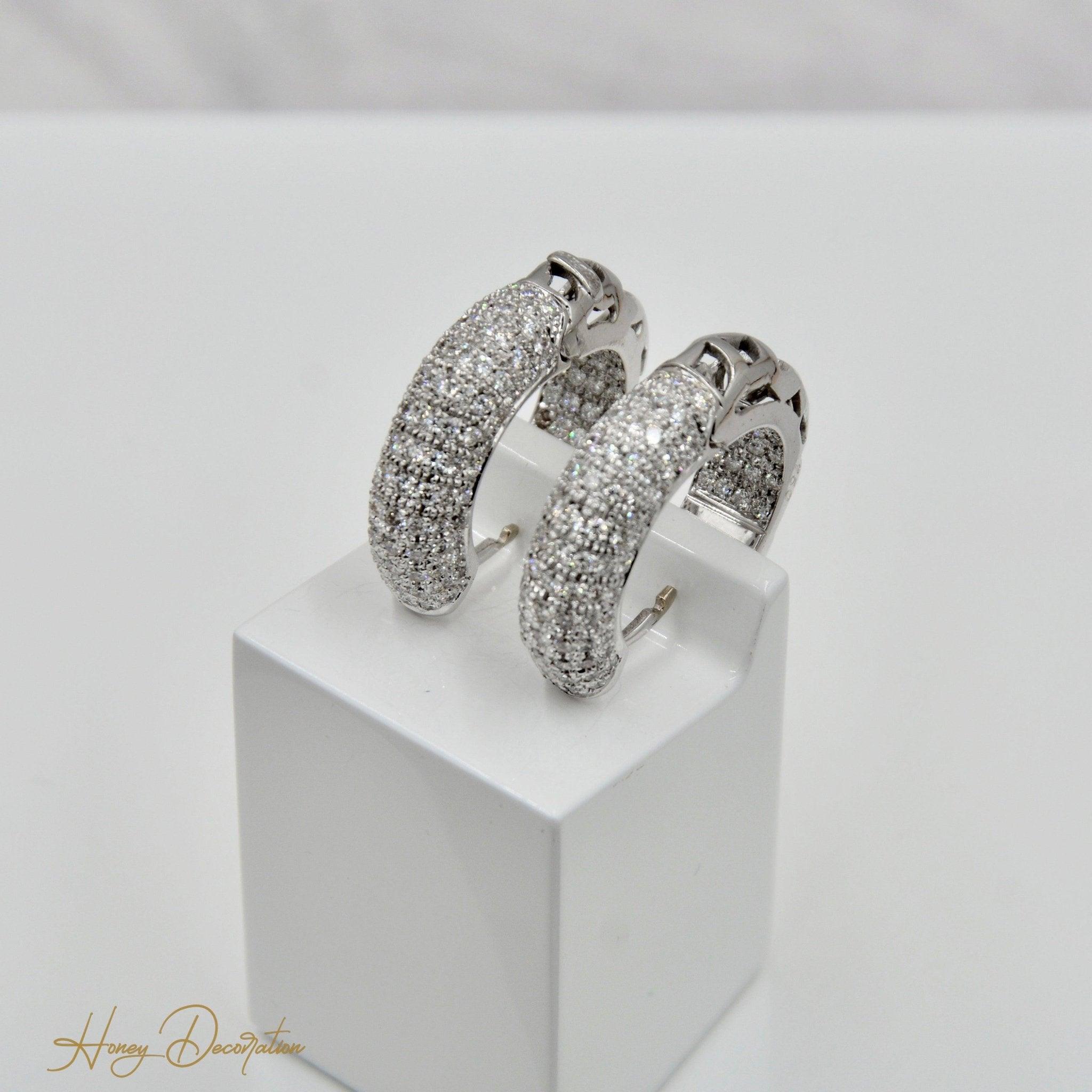 Edle 18 Karat Weißgold - Creolen - Honey Jewelry
