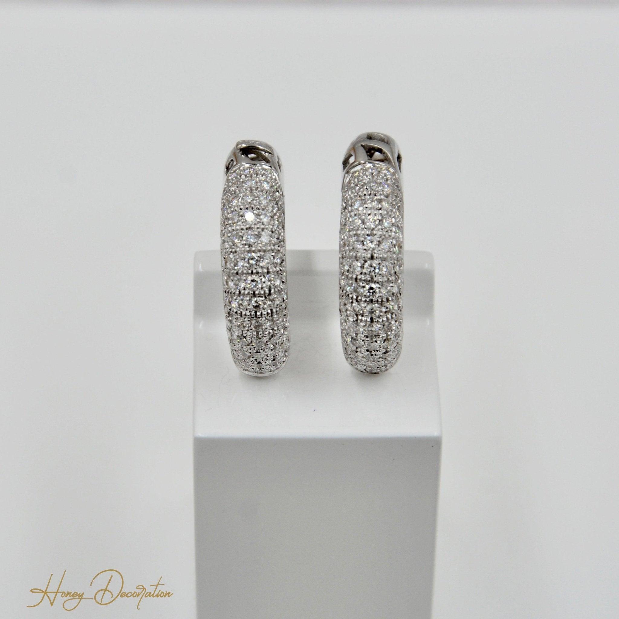 Edle 18 Karat Weißgold - Creolen - Honey Jewelry