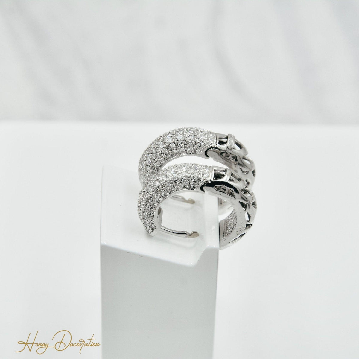 Edle 18 Karat Weißgold - Creolen - Honey Jewelry