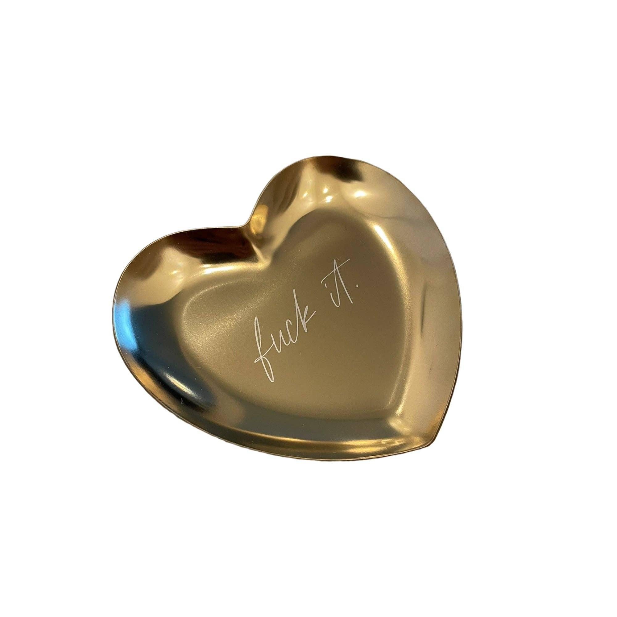 Kleine Herzschale „fuck it“, Gold - Honey Jewelry