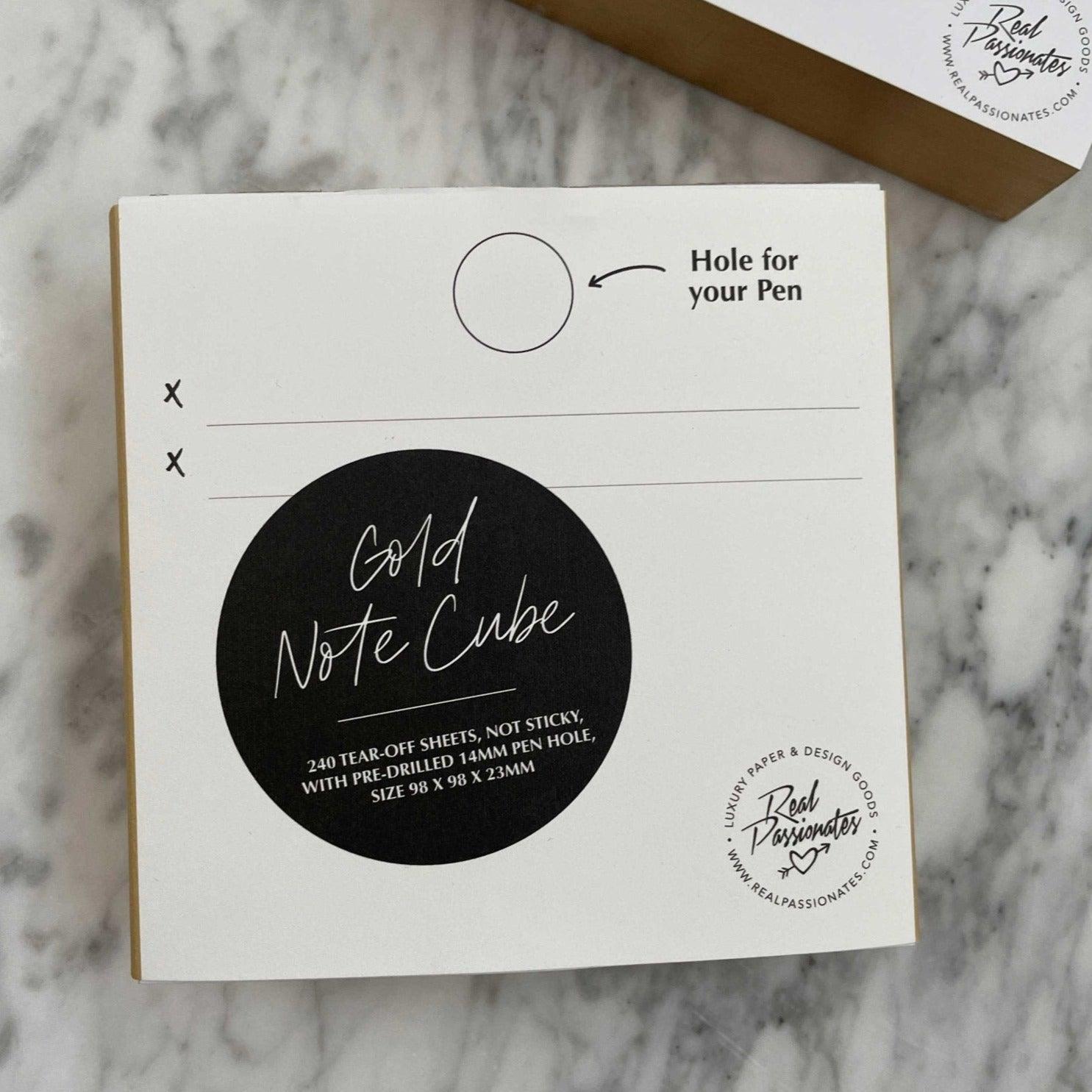 Notizwürfel, Gold, 240 Blatt - Honey Jewelry