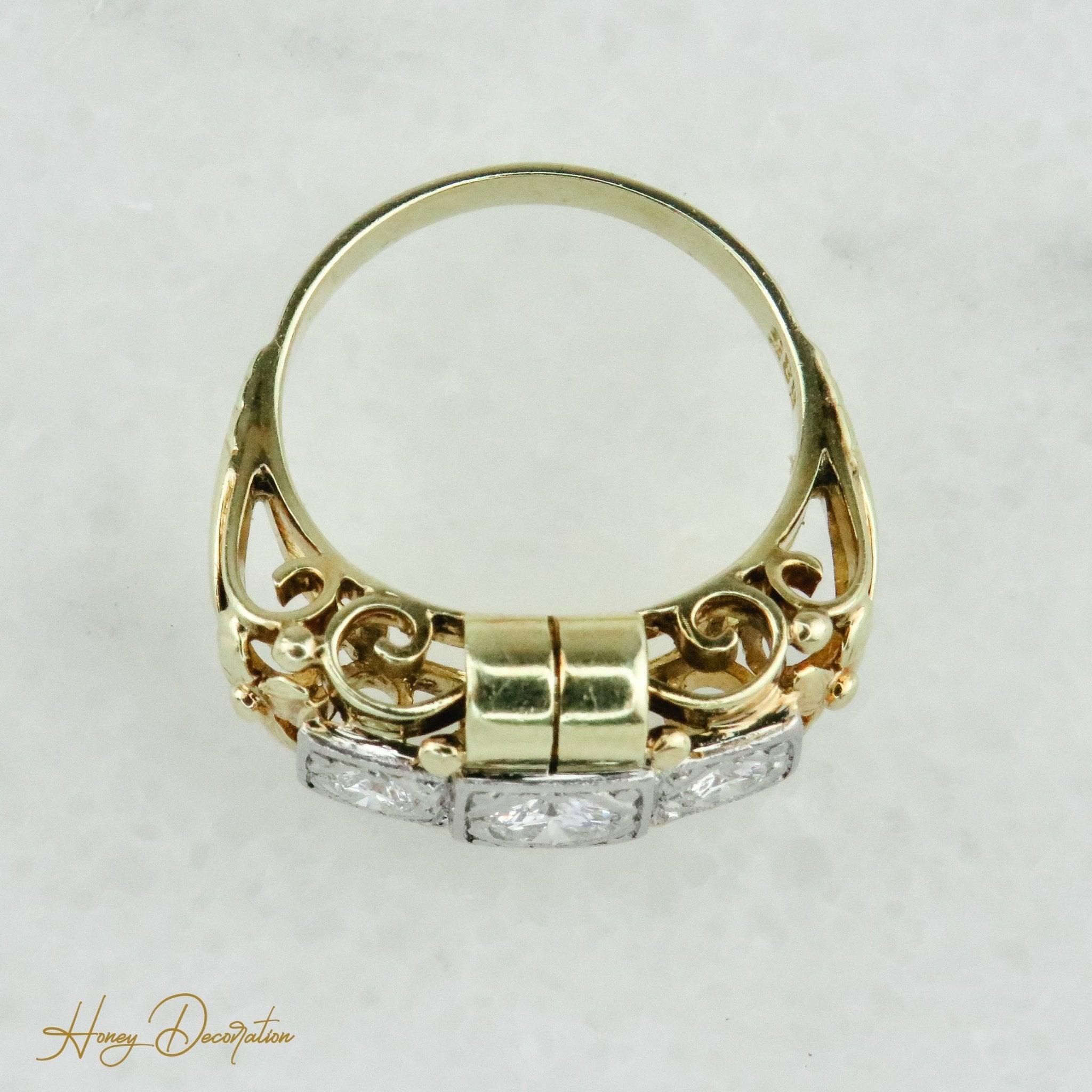Ring 585 Gold Brillanten - Honey Decoration